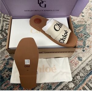 Chloé Woody Logo Slide Sandals